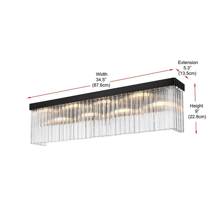 Elegant Lighting Harlow 8 Lt 34" Wall Sconce, Black