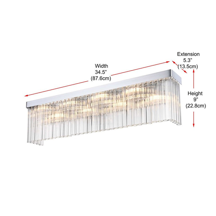 Elegant Lighting Harlow 8 Lt 34" Wall Sconce, Chrome