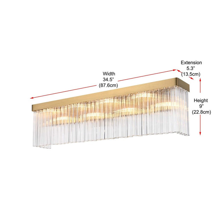 Elegant Lighting Harlow 8 Lt 34" Wall Sconce, Satin Gold