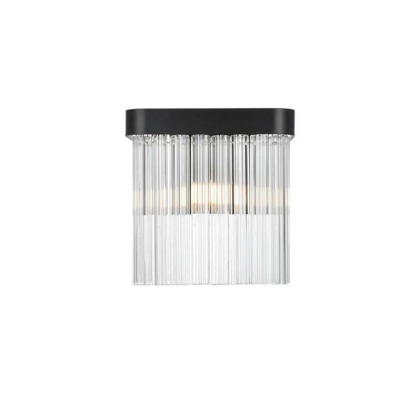Elegant Lighting Harlow 1 Light 9" Wall Sconce, Black/Clear
