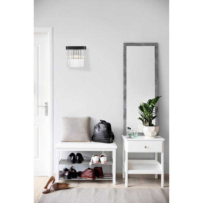 Elegant Lighting Harlow 1 Light 9" Wall Sconce, Black/Clear