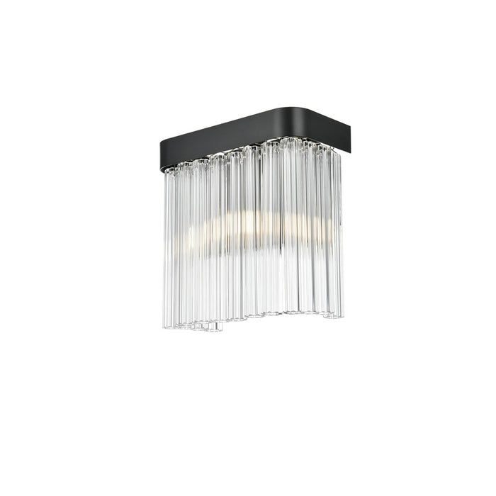 Elegant Lighting Harlow 1 Light 9" Wall Sconce, Black/Clear