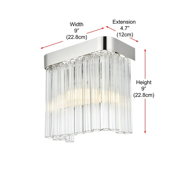 Elegant Lighting Harlow 1 Light 9" Wall Sconce, Chrome/Clear