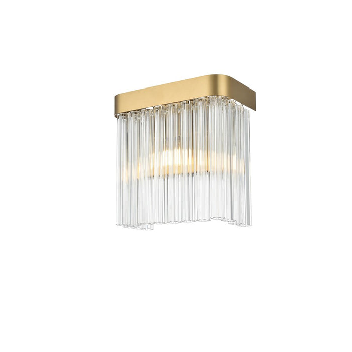 Elegant Lighting Harlow 1 Light 9" Wall Sconce, Satin Gold/Clear