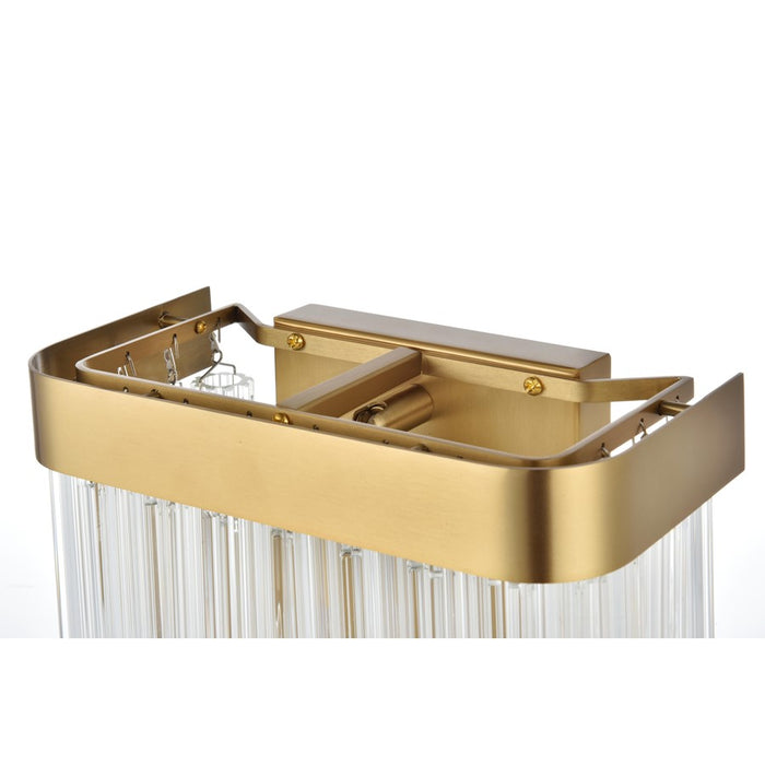 Elegant Lighting Harlow 1 Light 9" Wall Sconce, Satin Gold/Clear