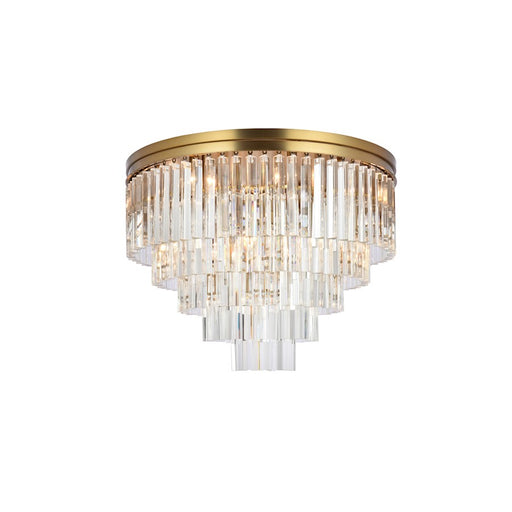 Elegant Lighting Sydney 17 Light 32" Flush Mount, Satin Gold