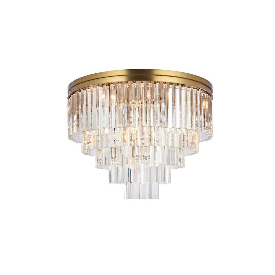 Elegant Lighting Sydney 17 Light 32" Flush Mount, Satin Gold