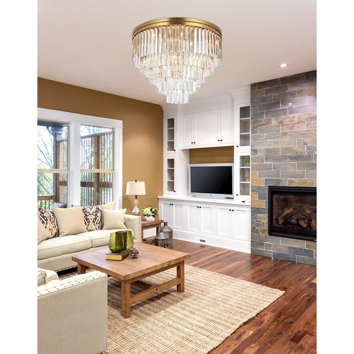 Elegant Lighting Sydney 17 Light 32" Flush Mount, Satin Gold