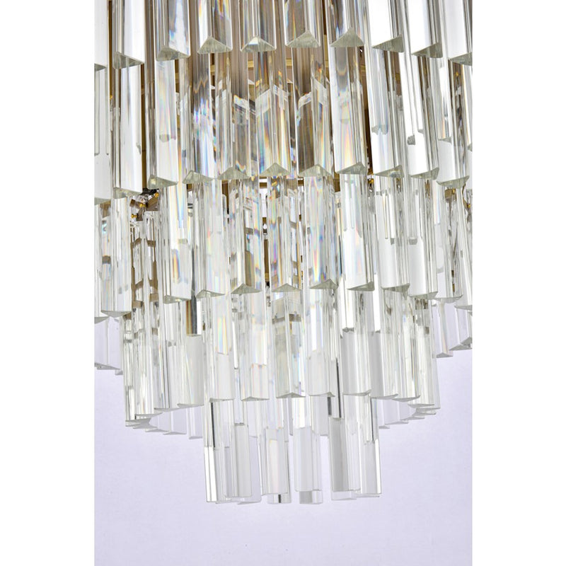 Elegant Lighting Sydney 17 Light 32" Flush Mount, Satin Gold