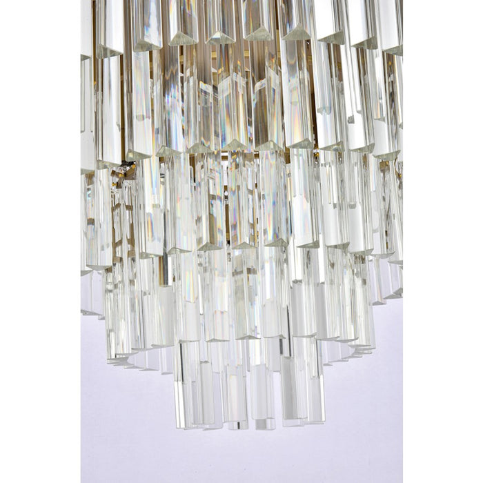 Elegant Lighting Sydney 17 Light 32" Flush Mount, Satin Gold