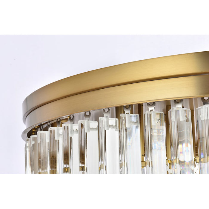 Elegant Lighting Sydney 17 Light 32" Flush Mount, Satin Gold