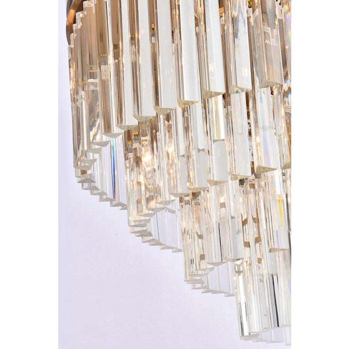 Elegant Lighting Sydney 17 Light 32" Flush Mount, Satin Gold