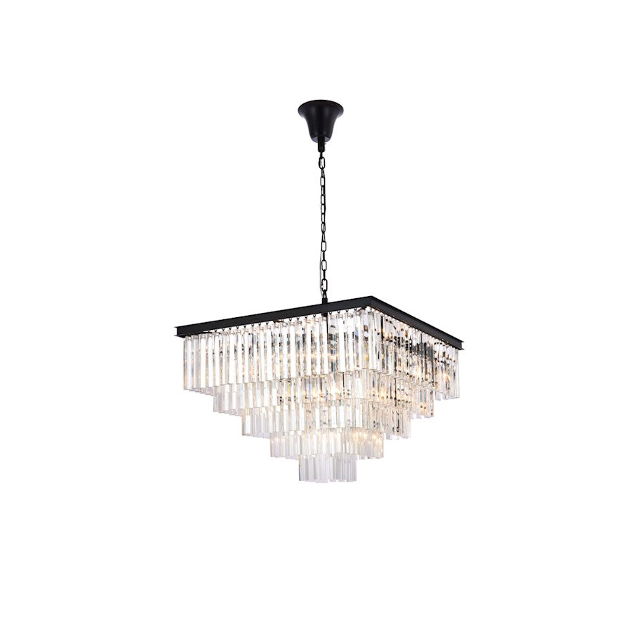 Elegant Lighting Sydney 21 Light 34" Chandelier, Matte Black - 1201S34MB-RC