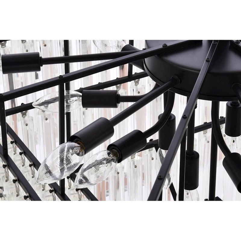 Elegant Lighting Sydney 21 Light 34" Chandelier, Matte Black