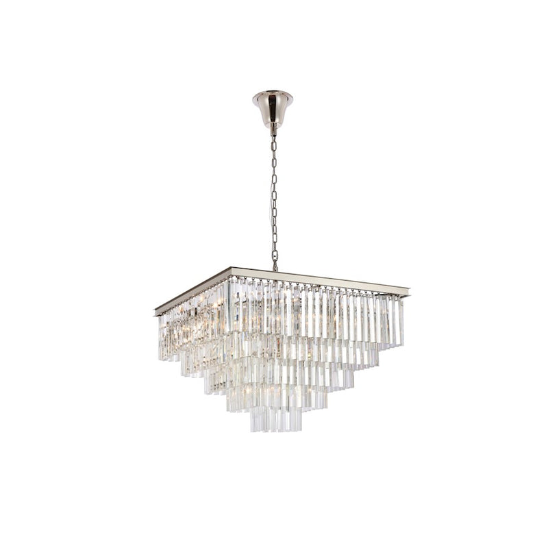 Elegant Lighting Sydney 21 Light 34" Chandelier, Polished Nickel
