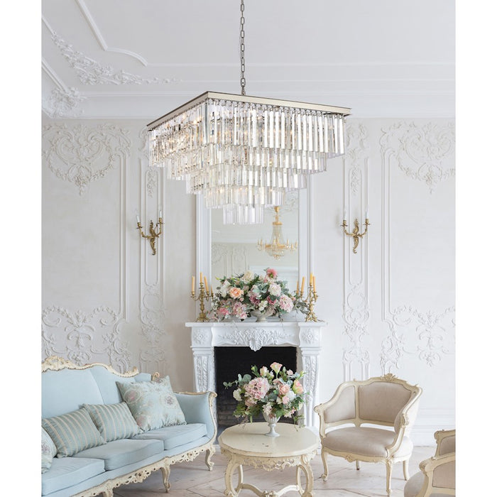 Elegant Lighting Sydney 21 Light 34" Chandelier, Polished Nickel