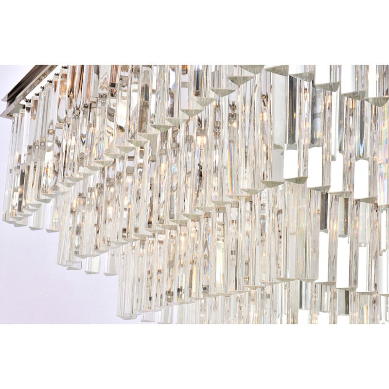 Elegant Lighting Sydney 21 Light 34" Chandelier, Polished Nickel