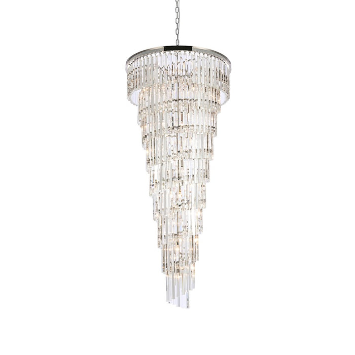 Elegant Lighting Sydney 35 Light 30" Chandelier, Polished Nickel