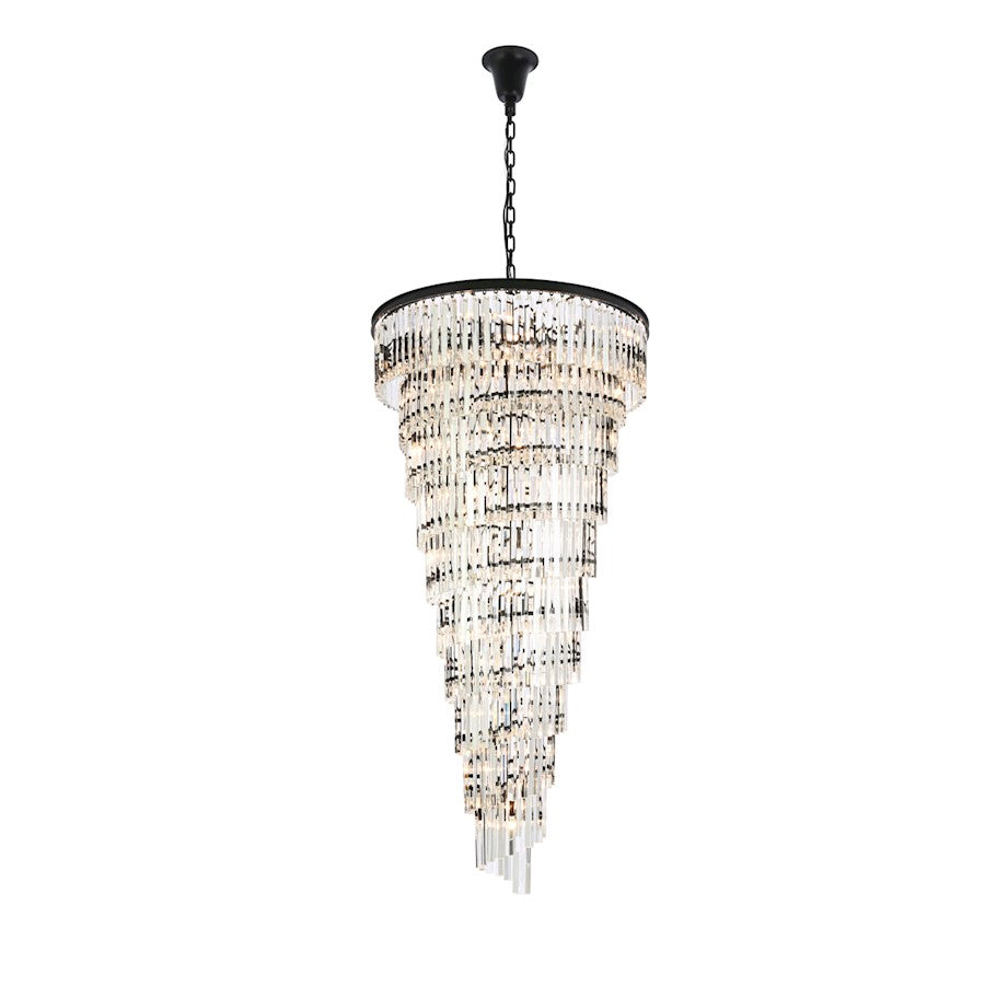 Elegant Lighting Sydney 42 Light 36.5" Chandelier, Matte Black