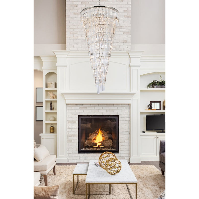 Elegant Lighting Sydney 42 Light 36.5" Chandelier, Nickel