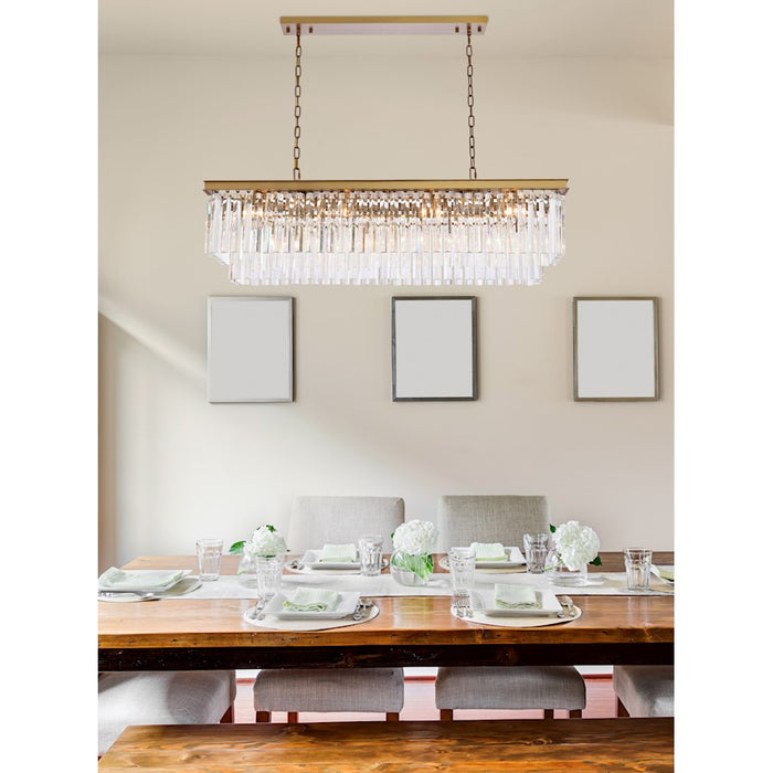 Elegant Lighting Sydney 12 Light 50" Chandelier, Satin Gold