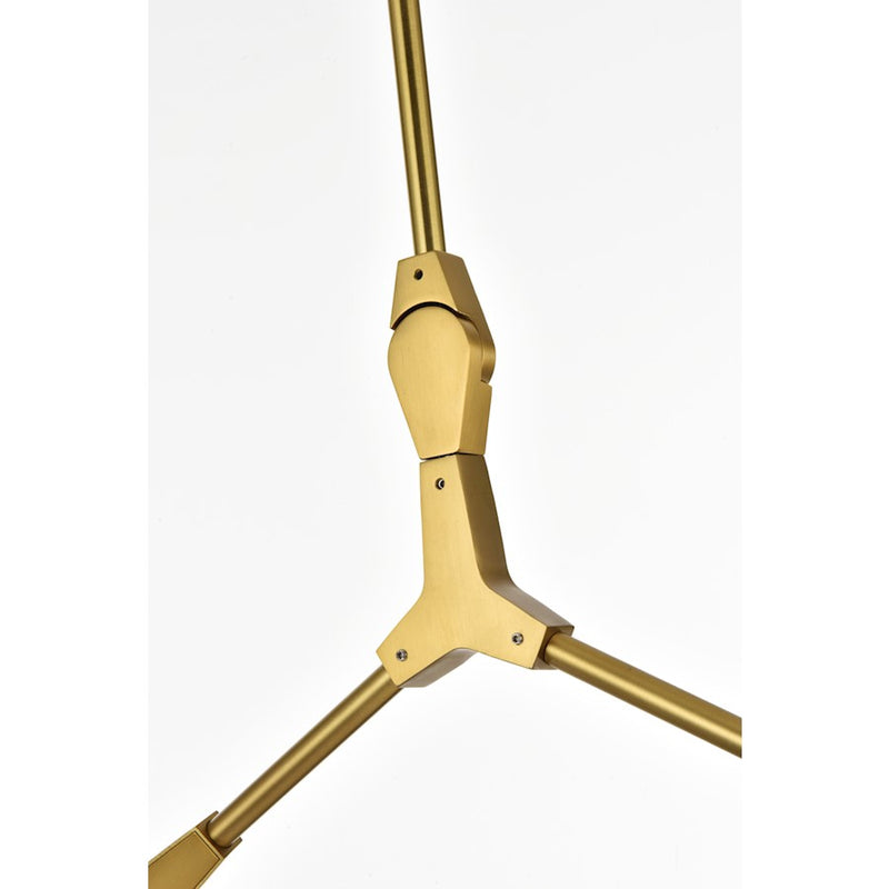 Elegant Lighting Cavoli 6 Light 49"L Chandelier, Brass/Clear