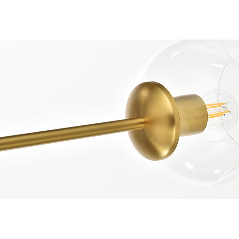 Elegant Lighting Cavoli 6 Light 49"L Chandelier, Brass/Clear