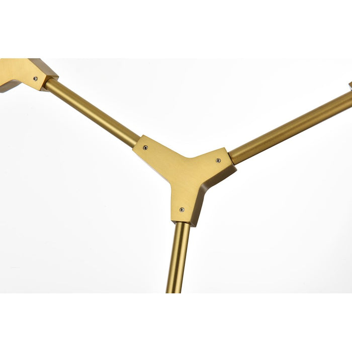 Elegant Lighting Cavoli 6 Light 49"L Chandelier, Brass/Clear