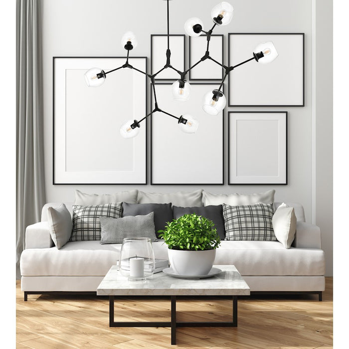 Elegant Lighting Cavoli 9 Light 60" Chandelier, Black/Clear