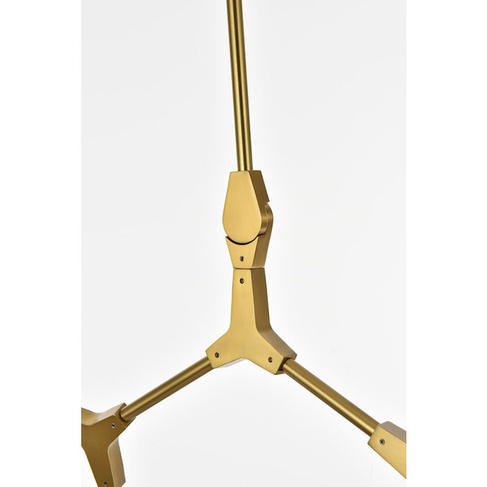 Elegant Lighting Cavoli 9 Light 60" Chandelier, Brass/Clear