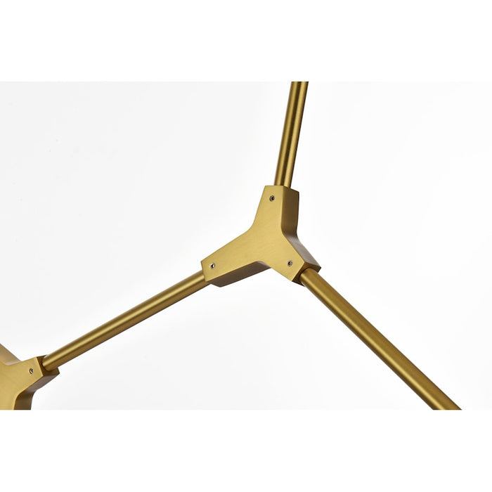 Elegant Lighting Cavoli 9 Light 60" Chandelier, Brass/Clear