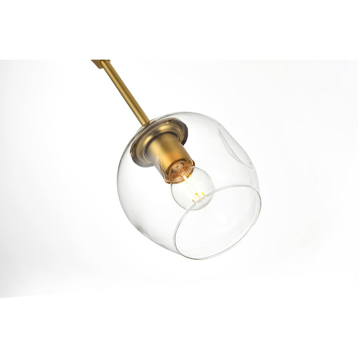 Elegant Lighting Cavoli 8 Light 61"L Chandelier, Brass/Clear