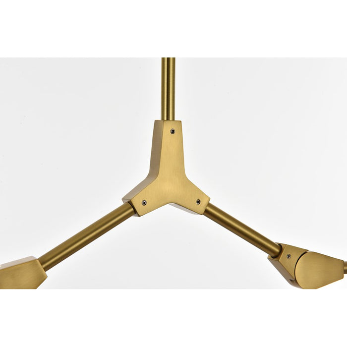 Elegant Lighting Cavoli 8 Light 61"L Chandelier, Brass/Clear