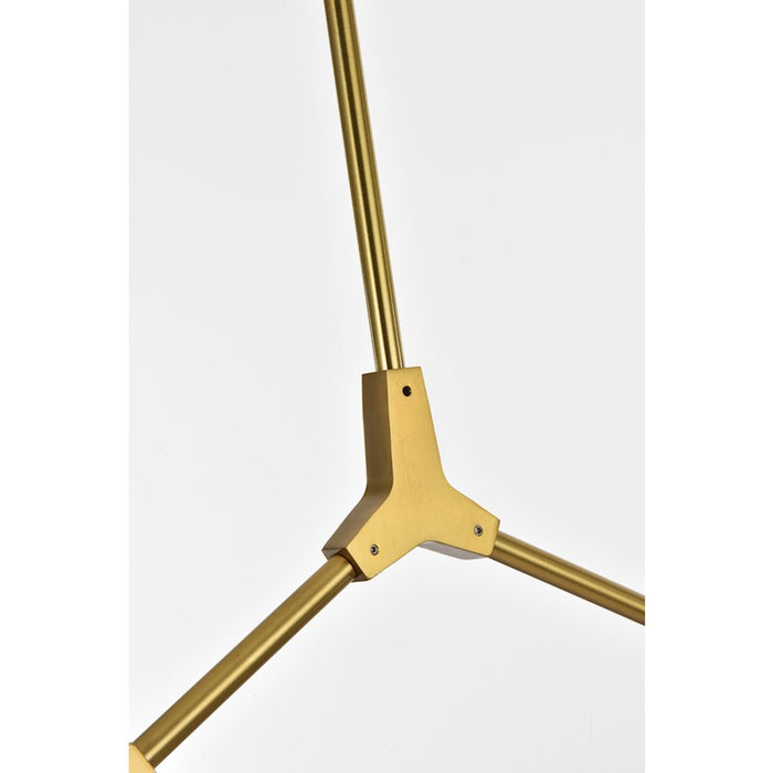 Elegant Lighting Cavoli 6 Light 70"L Chandelier, Brass/Clear