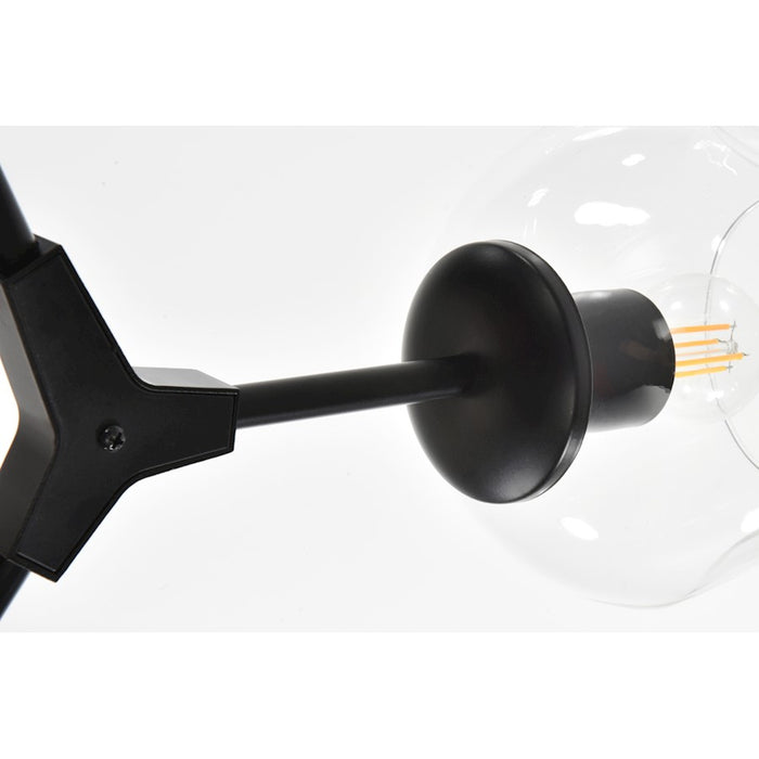 Elegant Lighting Cavoli 8 Light 74"L Chandelier, Black/Clear