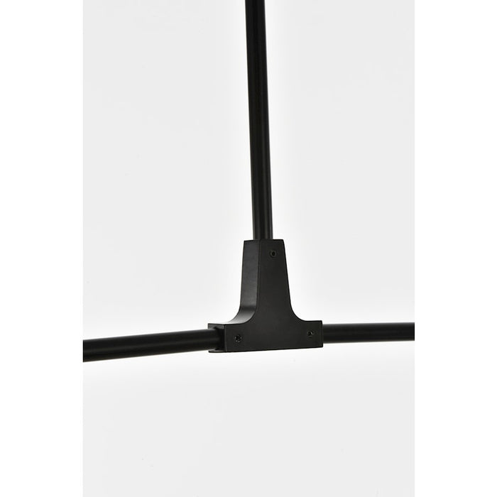 Elegant Lighting Cavoli 8 Light 74"L Chandelier, Black/Clear