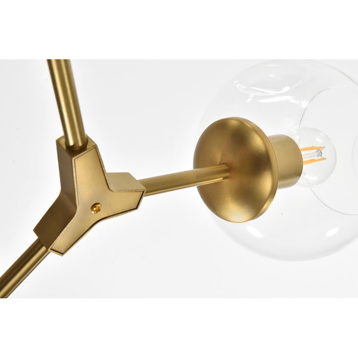 Elegant Lighting Cavoli 8 Light 70"L Chandelier, Brass/Clear