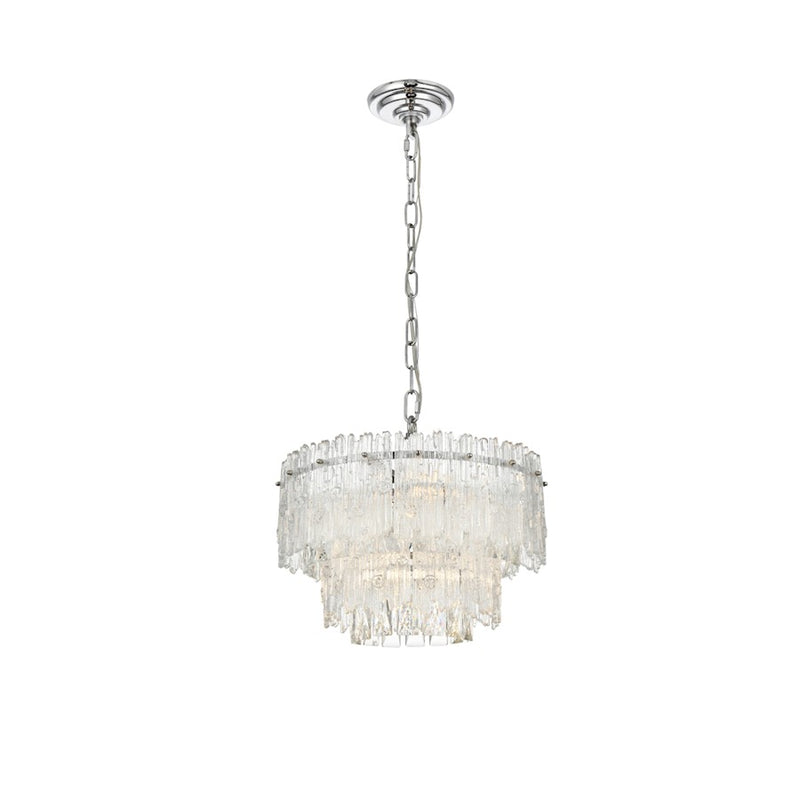 Elegant Lighting Emilia 4 Light 15" Pendant, Chrome/Clear