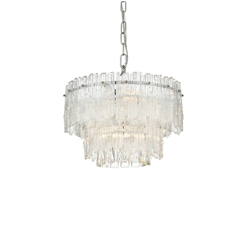 Elegant Lighting Emilia 4 Light 15" Pendant, Chrome/Clear