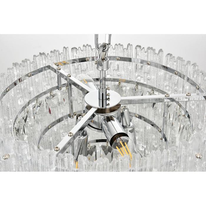 Elegant Lighting Emilia 4 Light 15" Pendant, Chrome/Clear