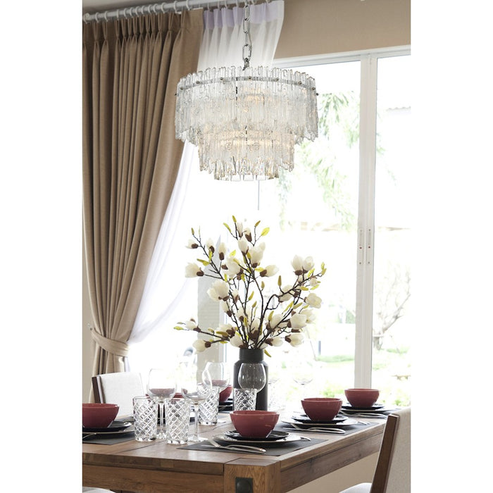 Elegant Lighting Emilia 4 Light 15" Pendant, Chrome/Clear
