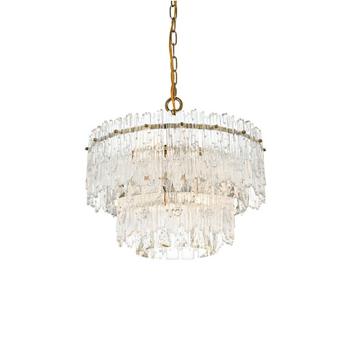 Elegant Lighting Emilia 4 Light 15" Pendant, Satin Gold/Clear