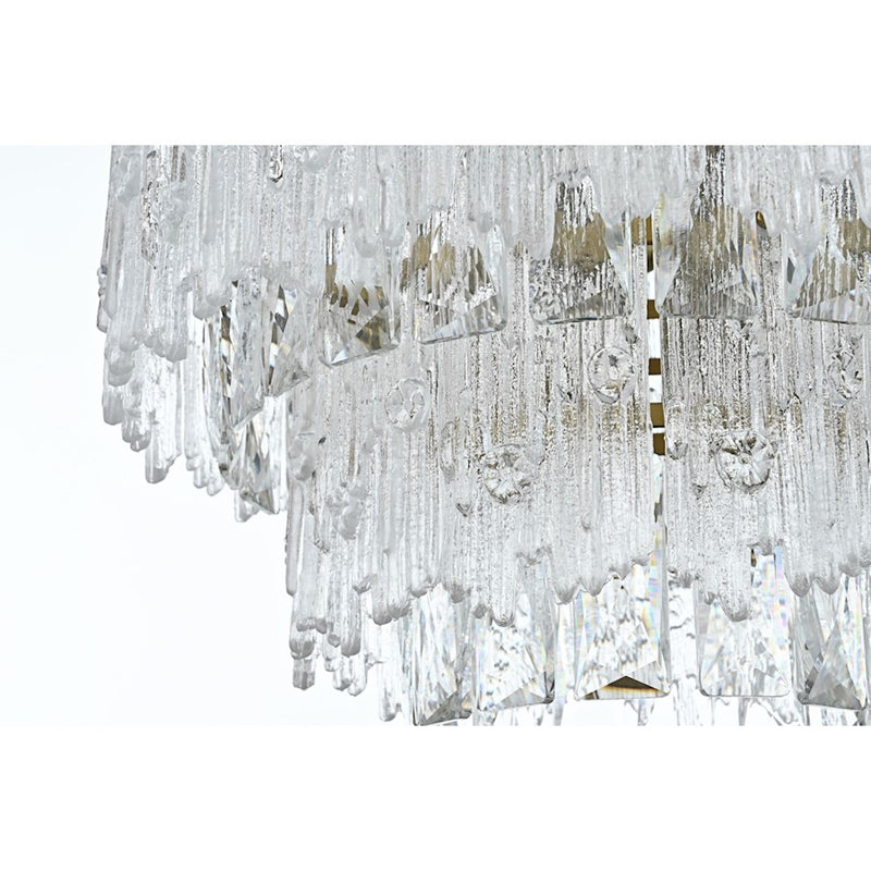 Elegant Lighting Emilia 4 Light 15" Pendant, Satin Gold/Clear