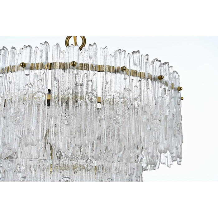 Elegant Lighting Emilia 4 Light 15" Pendant, Satin Gold/Clear