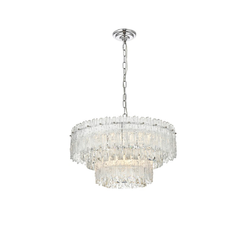 Elegant Lighting Emilia 6 Light 21" Pendant, Chrome/Clear