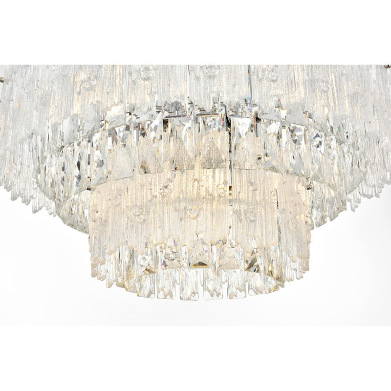 Elegant Lighting Emilia 6 Light 21" Pendant, Chrome/Clear