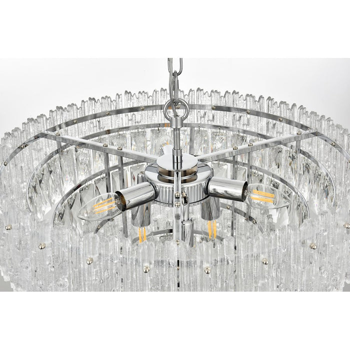 Elegant Lighting Emilia 6 Light 21" Pendant, Chrome/Clear