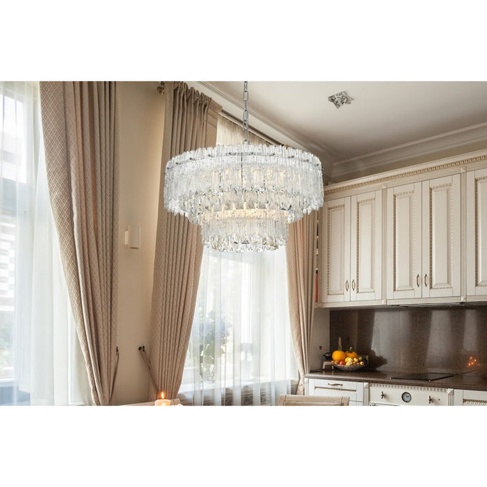 Elegant Lighting Emilia 6 Light 21" Pendant, Chrome/Clear