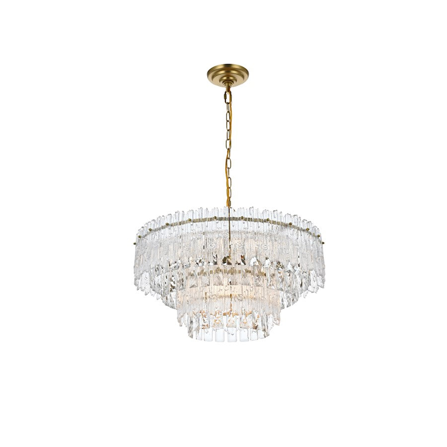 Elegant Lighting Emilia 6 Light 21" Pendant, Satin Gold/Clear - 1780D21SG