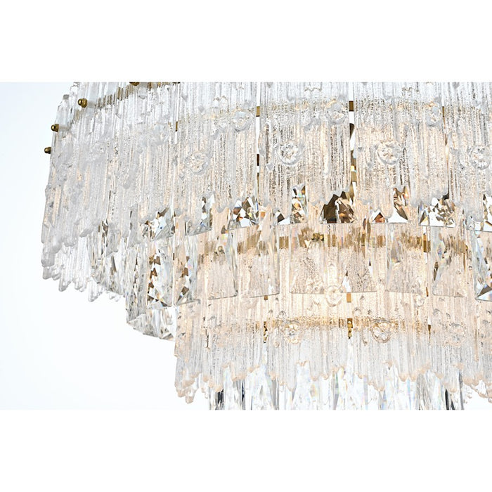 Elegant Lighting Emilia 6 Light 21" Pendant, Satin Gold/Clear